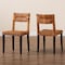 Bali & Pari Manrico Modern Bohemian Wood and Natural Rattan 2-Piece Dining Chair Set 238-2PC-13218-ZORO - alternate 2
